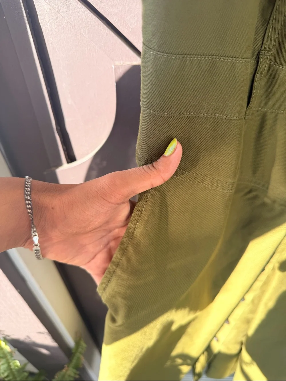 Banana Republic Olive Green V-Neck Midi Dress